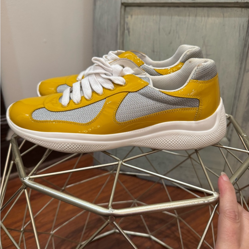 Yellow and Gray Prada Sneaker size 9 - Picture 9 of 16